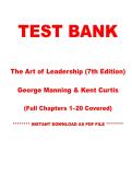 Test Bank &mdash; The Art of Leadership&comma; 7th Edition &vert; George Manning & Kent Curtis &vert; Chapters 1-20 &vert; Instant PDF Download