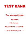 Test Bank &mdash; The Immune System&comma; 4th Edition &vert; Peter Parham &vert; Chapters 1&ndash;17 &vert; Instant PDF Download