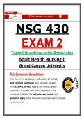 NSG 430 Exam 2 &lpar;PDF&rpar; &vert; &lpar;2026&rpar; Adult Health Questions &vert; Med-Surg Nursing
