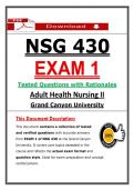 NSG 430 Exam 1 &lpar;PDF&rpar; &vert; &lpar;2026&rpar; Adult Health Questions &vert; Med-Surg Nursing