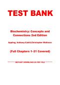 Biochemistry&colon; Concepts and Connections 2nd Edition Test Bank &vert; Appling&comma; Anthony-Cahill & Mathews &vert; Chapters 1&ndash;26 &vert; Instant PDF Download &vert; Biochemistry Practice Questions & Exam Prep