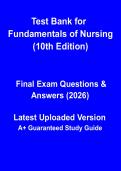 Test Bank for Fundamentals of Nursing 10th Edition PDF &vert; NCLEX Practice Questions&comma; Rationales & Exam Prep