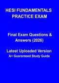 HESI Fundamentals Practice Exam PDF &vert; Nursing Study Guide&comma; Practice Questions & Rationales