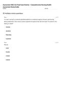 Assessment NSG 312 Final Exam Review &ndash; Comprehensive Nursing Health Assessment Study Guide