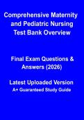 Comprehensive Maternity & Pediatric Nursing Test Bank PDF &vert; NCLEX Practice Questions & Study Guide