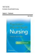Test Bank - Psychiatric Mental Health Nursing&comma; 10th Edition &lpar;Videbeck&comma; 2026&rpar;&comma; Chapter 1-24 &vert; All Chapters
