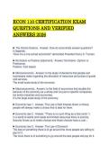 ECON 110 CERTIFICATION EXAM QUESTIONS AND VERIFIED ANSWERS 2026&period;pdf&NewLine;&NewLine;