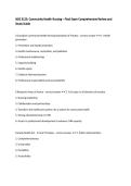 NSG 3123&colon; Community Health Nursing &ndash; Final Exam Comprehensive Review and Study Guide
