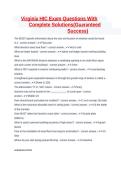 Virginia HIC Exam Questions with Complete Solutions Graded A&plus;