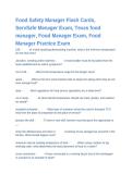 Food Safety Manager Flashcards ServSafe Manager Exam Texas Food Manager Practice Exam Questions and Answers Graded A&plus;