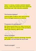 TEXES 7-12 SOCIAL STUDIES CONTENT NEWEST &NewLine;ACTUAL EXAM &lpar;232&rpar; EXAM TEST WITH COMPLETE &NewLine;QUESTIONS AND 100&percnt; VERIFIED ANSWERS