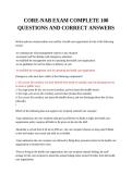CORE-NAB Exam Complete 100 Questions and Correct Answers Graded A&plus;