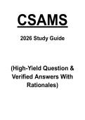CSAMS Certified Surgical Assistant Mastery Study Guide 2025&sol;2026 &vert; 100&plus; Questions with Verified Answers & Rationales &vert; A&plus; Study Guide