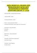 Anatomy & Physiology II &lpar;A&P2&rpar; Module 1 &ndash; Blood and Hematology Quiz Study Guide &ndash; Key Questions and Answers