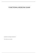 FUNCTIONAL MEDICINE FINAL EXAM QUESTIONS AND CORRECT ANSWERS 