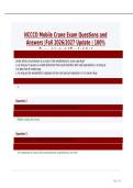 NCCCO Mobile Crane Exam Questions and Answers Graded A&plus; Updated Study Guide&NewLine;