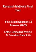 Research Methods Final Exam Study Guide &vert; Complete Revision Notes & Summary PDF