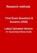 Research Methods 2026 &vert; Updated Complete Study Guide & Revision Notes PDF