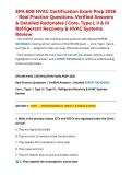 EPA 608 HVAC Certification Exam Prep 2026 &ndash; Real Practice Questions&comma; Verified Answers & Detailed Rationales &vert; Core&comma; Type I&comma; II & III Refrigerant Recovery & HVAC Systems Review