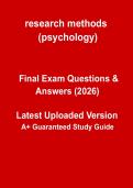 Research Methods in Psychology 2026 &vert; Complete Study Guide & Revision Notes PDF
