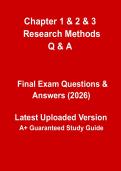 Research Methods 2026 &vert; Chapters 1&ndash;3 Complete Study Guide & Revision Notes PDF