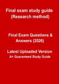 Research Methods Final Exam Study Guide &vert; Complete Revision Notes & Cheat Sheet PDF