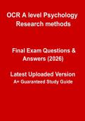 OCR A Level Psychology Research Methods &vert; Complete Revision Notes & Study Guide PDF