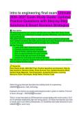 Introduction to Engineering Final Exam Ultimate 2026 STUDY GUIDE 2026&sol;2027 ACCURATE QUESTIONS WITH CORRECT DETAILED ANSWERS &vert;&vert; 100&percnt; GUARANTEED PASS NEWEST VERSION