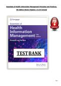 Test Bank For Essentials of Health Information Management Principles and Practices - 5th Edition&comma; 5E&comma; Mary Jo Bowie