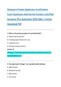 Delaware Private Applicator Certification &NewLine;Exam Questions And Correct Answers &lpar;Verified &NewLine;Answers&rpar; Plus Rationales 2026 Q&A &vert; Instant &NewLine;Download Pdf