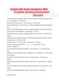 Virginia HIC Exam Questions with Complete Solutions Graded A&plus;