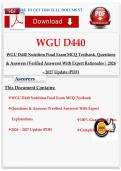 WGU D440 Nutrition Exam Practice &vert; MCQ Study Guide &vert; Questions and Answers with Rationales