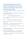 Food Safety Manager Flashcards ServSafe Manager Exam Texas Food Manager Practice Exam Questions and Answers Graded A&plus;