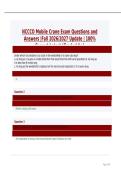 NCCCO Mobile Crane Exam Questions and Answers Graded A&plus; Updated Study Guide&NewLine;