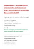 Delaware Category 1 &mdash; Agricultural Plant Pest &NewLine;Control Examination Questions and Correct &NewLine;Answers &lpar;Verified Answers&rpar; Plus Rationales 2026 &NewLine;Q&A &vert; Instant Download Pdf