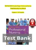 TEST BANK FOR Leddy & Pepper&rsquo;s Professional Nursing&comma; 10th Edition&comma; Chapters 1 - 22 Complete Guide&comma; by Lucy &vert; Questions With Verified Answers Latest Edition&NewLine;