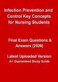 Infection Prevention and Control Key Concepts for Nursing Students &vert; Complete Study Guide PDF