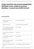 NJ Blue Seal EXAM fully solved & updated 2026-2027&lpar;latest version verified for accuracy&rpar; &lpar;Questions &plus; Answers&rpar; Solved 100&percnt; Correct&excl;&excl;&NewLine;&NewLine;
