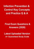 Infection Prevention & Control&colon; Key Concepts and Practice Questions for Exam Preparation &lpar;MCQs & Revision PDF&rpar;