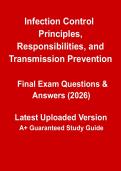 Infection Control Principles&comma; Responsibilities&comma; and Transmission Prevention in Healthcare Settings &lpar;Complete Study Notes PDF&rpar;