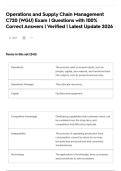 Operations and Supply Chain Management C720 &lpar;WGU&rpar; Exam &vert; Questions with 100&percnt; Correct Answers &vert; Verified &vert; Latest Update 2026