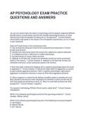AP PSYCHOLOGY EXAM PRACTICE QUESTIONS AND ANSWERS