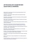 AP PSYCHOLOGY EXAM REVIEW QUESTIONS & ANSWERS