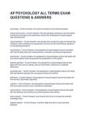 AP PSYCHOLOGY ALL TERMS EXAM QUESTIONS & ANSWERS