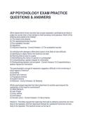 AP PSYCHOLOGY EXAM PRACTICE QUESTIONS & ANSWERS