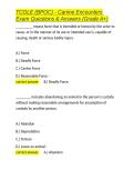 TCOLE &lpar;BPOC&rpar; - Canine Encounters Exam Questions & Answers &lpar;Grade A&plus;&rpar;&period;docx&NewLine;&NewLine;