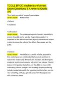 TCOLE BPOC Mechanics of Arrest Exam Questions & Answers &lpar;Grade A&plus;&rpar;&period;docx&NewLine;&NewLine;