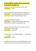 TCOLE BPOC Traffic Exam Questions & Answers &lpar;Grade A&plus;&rpar;&period;docx&NewLine;&NewLine;