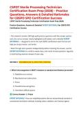 CSPDT Sterile Processing Technician Certification Exam Prep &lpar;2026&rpar; &ndash; Practice Questions&comma; Answers & Detailed Rationales for CBSPD SPD Certification Success