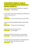 TCOLE BPOC Chapter 6 Code of Criminal Procedure Exam Questions & Answers &lpar;Grade A&plus;&rpar;&period;docx&NewLine;&NewLine;